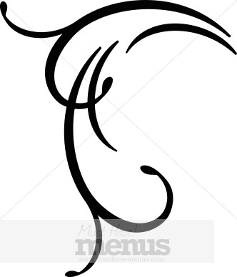 Simple Black Floral Swirl