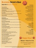 Sports Bar Basketball Menu