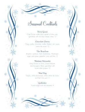 Customize Swirly Cocktail Menu