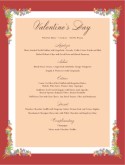 Happy Valentines Day Menu
