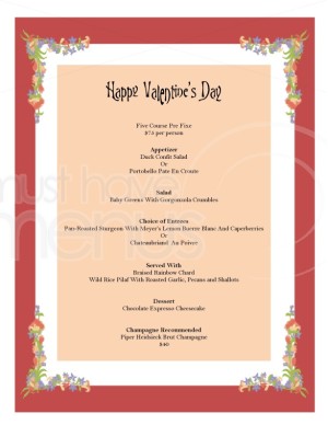Happy Valentines Day Menu Template | Valentine's Day Menus