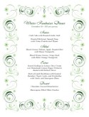 Green Swirls Christmas Menu