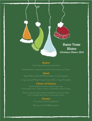 Customize Winter Hat Christmas Menu