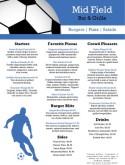 Soccer Sports Bar Menu