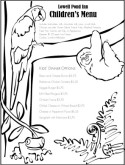 Rain Forest Childrens Menu