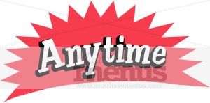 Anytime Menu Courses Word Art