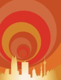 Red and Gold City Swirls Menu Backgrounds