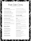 Black and White Wedding Catering Menu