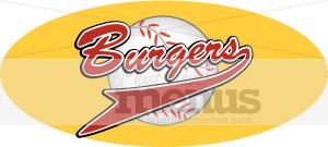 Burgers Basball Pennant Word Art