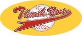 Thank You  Basball Pennant Word Art