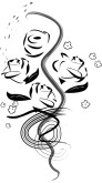 Brush Stroke Rose Bouquet Accent