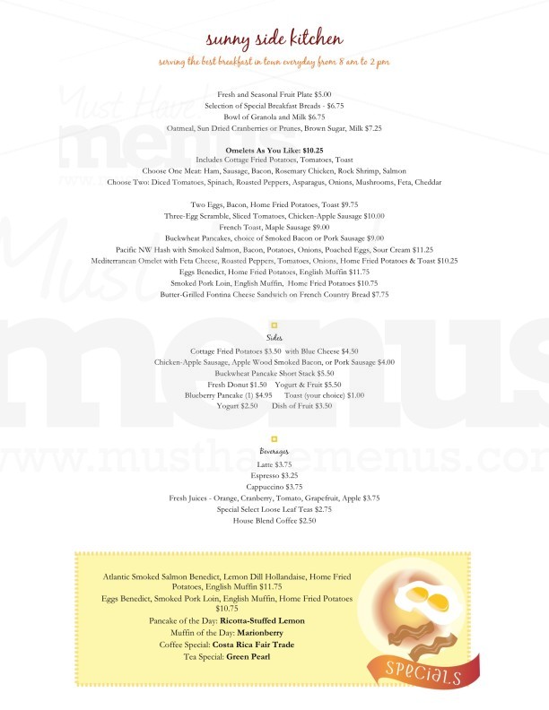 brunch menu template blank menus