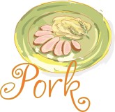 Pork Watercolor Word Art