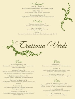 Customize Branch Trattoria Italian Menu