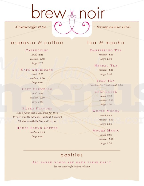 Brew Coffee House Page 1