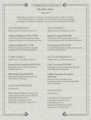 Customize Grey Dinner Catering Menu