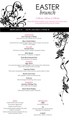 Customize Easter Sunday Brunch Menu Long