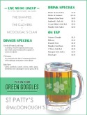 St. Patty's Menu