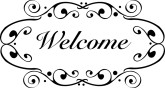 Black Scroll Welcome Sign