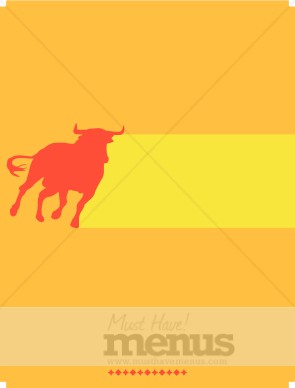 Spanish Bullfighter Menu Background