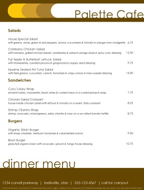 Customize Modern Russet Cafe Menu