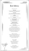 Straight Up Martini Bar Menu