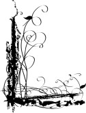 Black Leaf Vine Swirls Accent