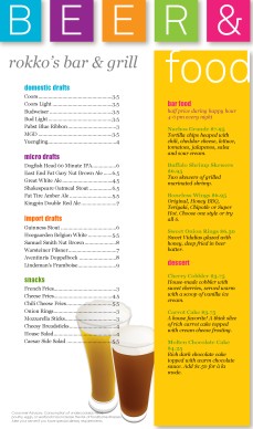 Customize Color Blocks Pub Food Menu Long