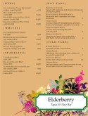 Colorful Flourished Wine Bar Menu