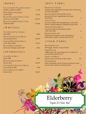 Customize Colorful Flourished Wine Bar Menu