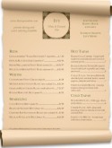Scrolled Wine Bar Menu