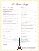 Eiffel Tower French Menu