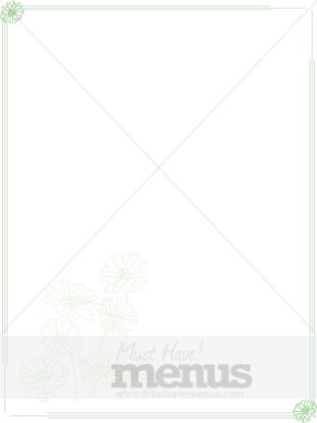 Green Lines and Daisies Menu Border