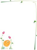Spring Chick Flowers Border