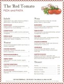 Rustic Pizza Menu