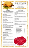 Burger Restaurant Menu Long