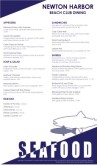 Seafood Dinner Menu Long