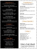 Crab Shack Menu