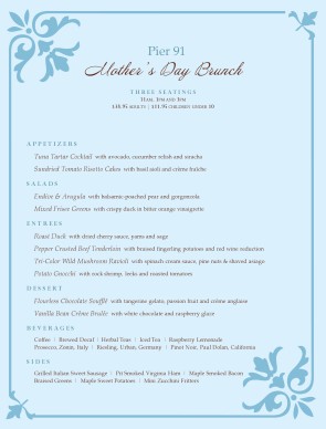 mothers day menu template