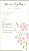 Mother's Day Restaurant Menu Long