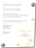 Mother's Day Craft Menu