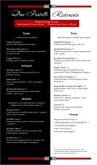 Red and Black Italian Dinner Menu Long
