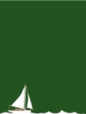 White Sailboat on Sea Green