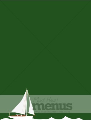 White Sailboat on Sea Green
