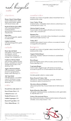 Customize French Cafe Menu Long