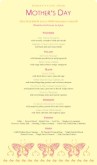 Mother's Day Butterfly Menu Long