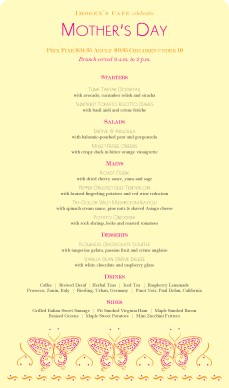 Customize Mother's Day Butterfly Menu Long
