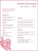 Mothers Day Heart Menu