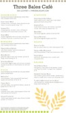Bakery Cafe Menu Long
