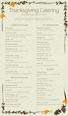 Customize Harvest Catering Menu
